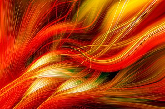 Colored background with flowing abstract geometric lines and shapes