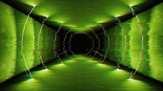 Fantasy advertising for game screen. Technology concept of vhs design. Music neon background.
