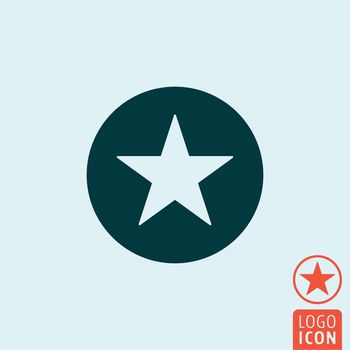 Star in circle icon. Outline circle with star. Vector illustration