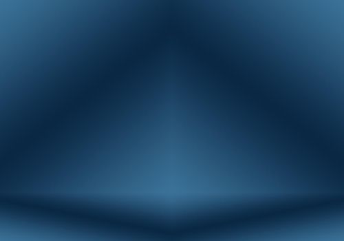 Gradient Blue abstract background. Smooth Dark blue with Black vignette Studio.