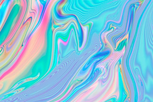 Abstract textured iridescent multicolored liquid background.