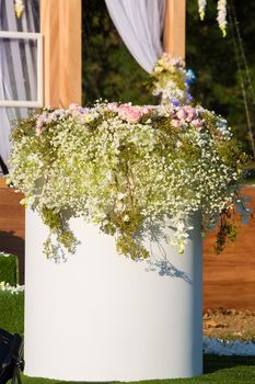 Luxurious wedding Beautiful flowers on the table