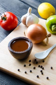 Ingredients ready for italian pasta sauce
