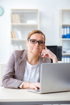 Businesswoman employee working in the office