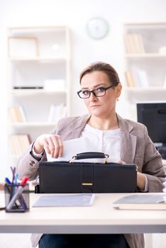 Businesswoman employee working in the office