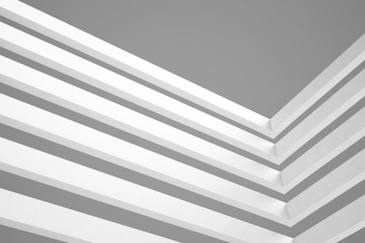Abstract Architecture Background. Empty White Futuristic Room. 3d Render