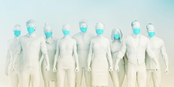 Health Workers Wearing Surgical Mask in Healthcare Industry