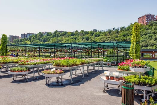 istanbul,july 11,2021.general view 
from istanbul metropolitan municipality garden market for customers.