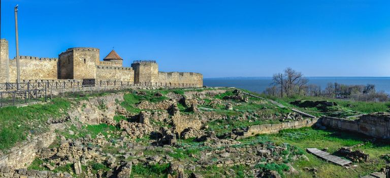 24.04.2021. Bilhorod-Dnistrovskyi or Akkerman fortress, Odessa region, Ukraine, on a sunny spring morning