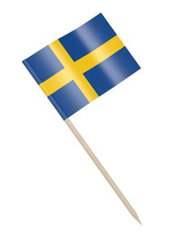 Swedish flag toothpick isolated on white background