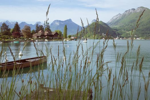 View of lake of Annecy in the french Alps