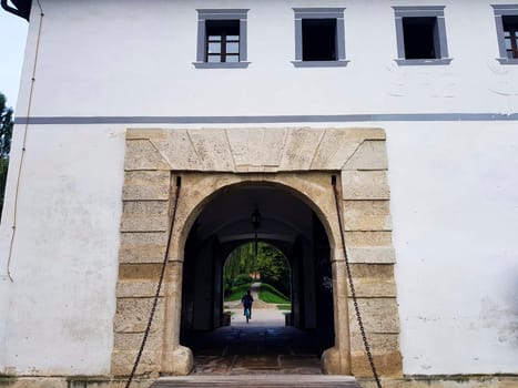 The tower used and the entrance to the old town of Varazdin (Varaždin), Croatia. The tower was built in Baroque style.