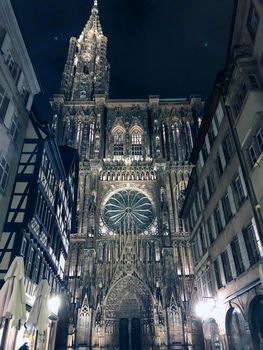 Strasbourg - Cathedral Notre-Dame - stock photo. High quality photo Cathedral Notre-Dame, Strasbourg, Alsace, Bas-Rhin Department, France