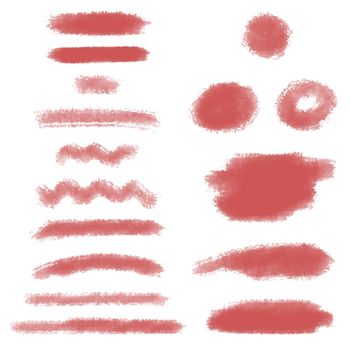 Pink hand drawn brush strokes, marker text highlighters, illustration