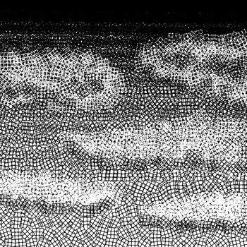 Monochrome sky and clouds drawn using squares.