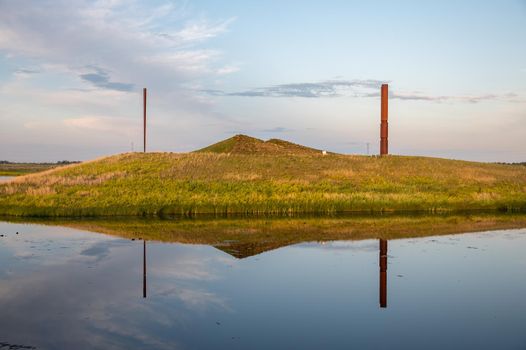 Calgary, Alberta - July 8, 2021: Features and grounds  at the Ralph Klein Park, Calgary, Alberta.